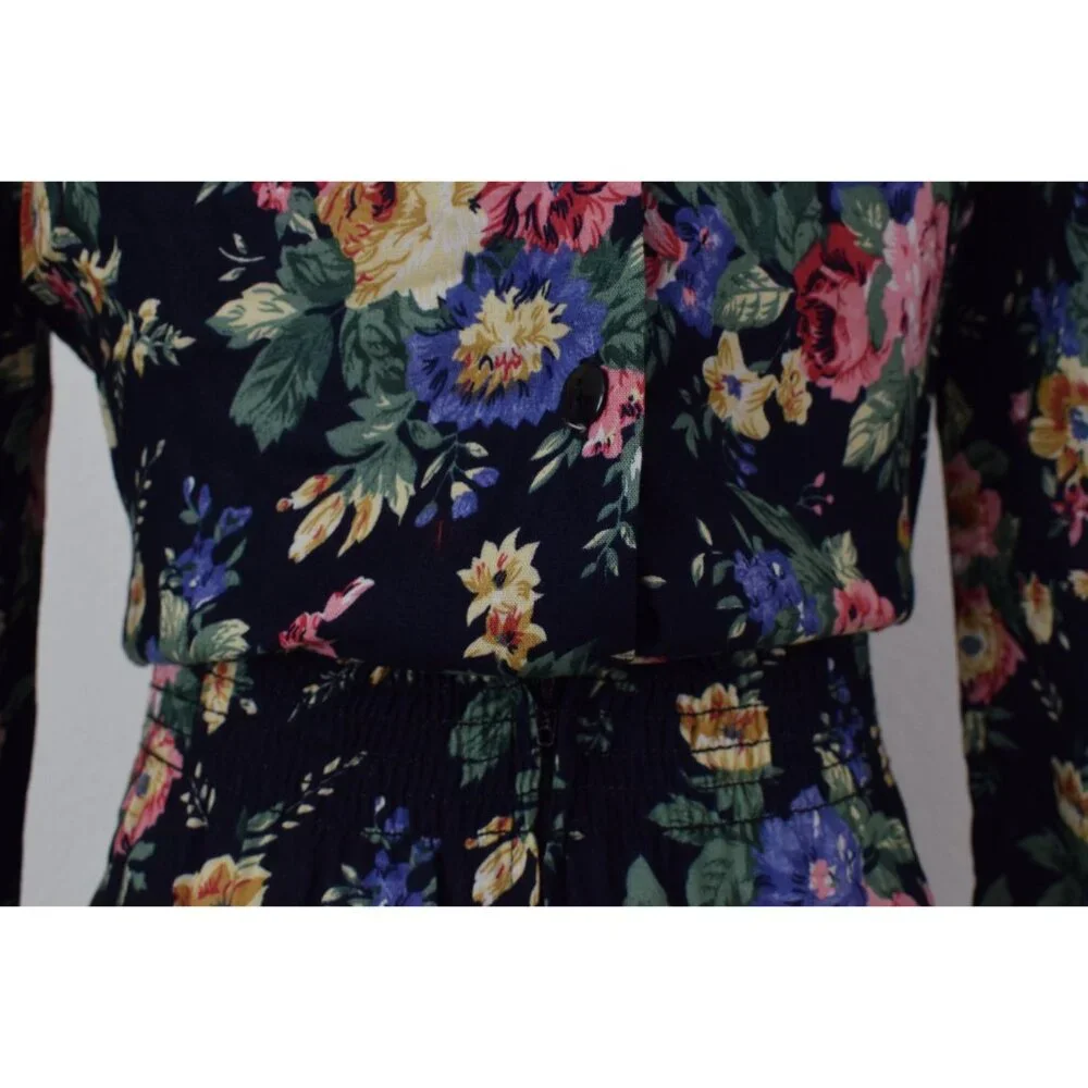 Vintage 90s Floral Rayon Dress‎ size 6